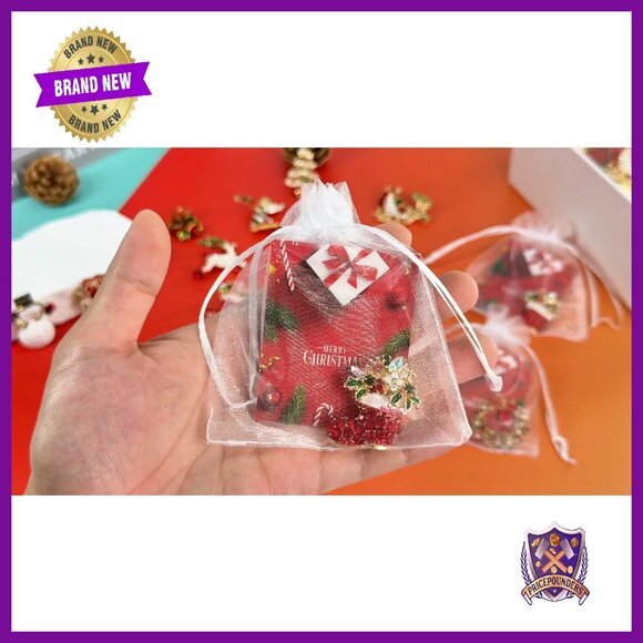 12-Piece Vintage Christmas Brooch Set with Gift Packaging - Picture 8 of 8